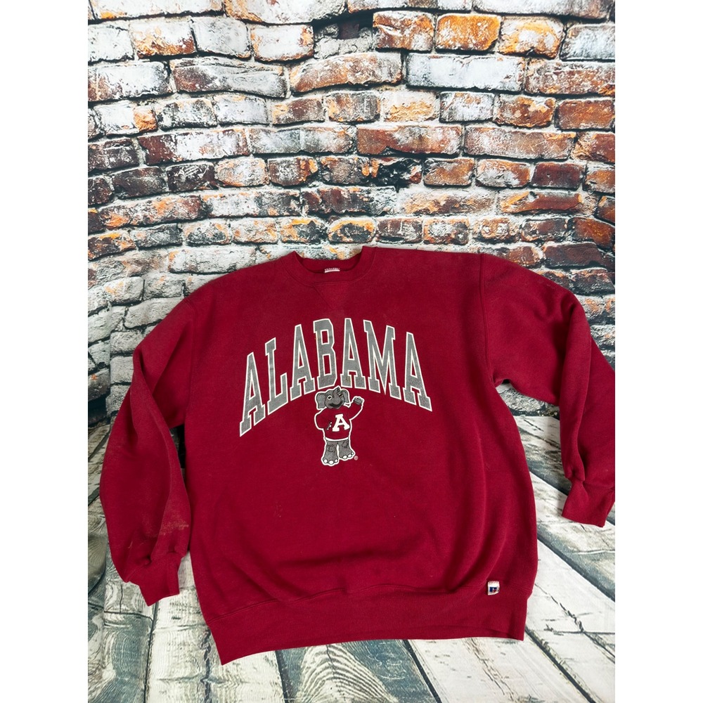 Vintage Russell Athletic Alabama Crimson Tide Big Al Sweatshirt Red XL USA Made